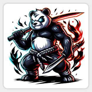 Dual wielding sword panda Sticker